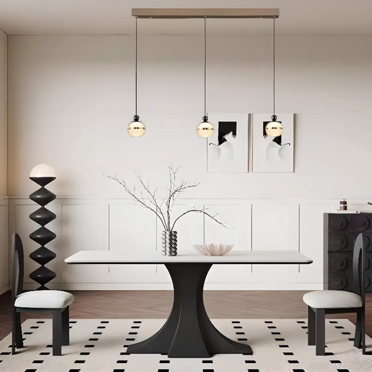 Modern Gold Glass 3-Light Adjustable Island Light