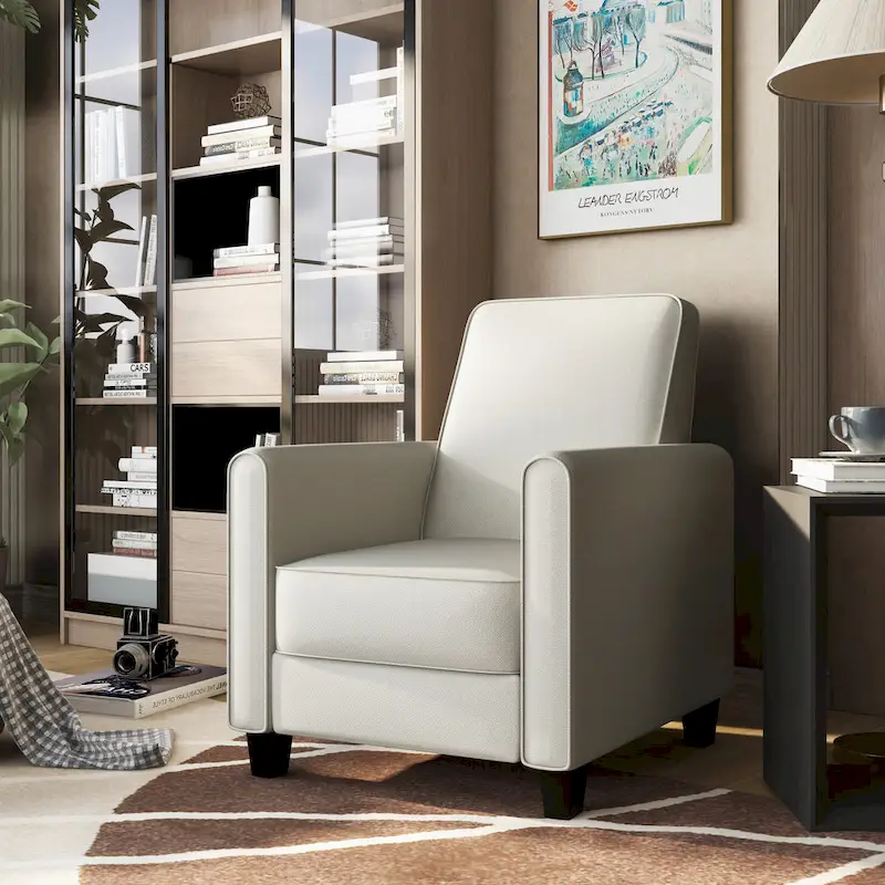 Haynes Traditional Fabric Welted Padded Recliner Chair by Furniture of America