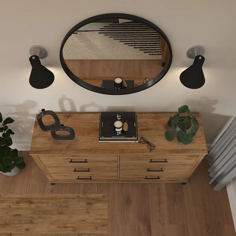 Transitional Grain-textured Grey Dresser