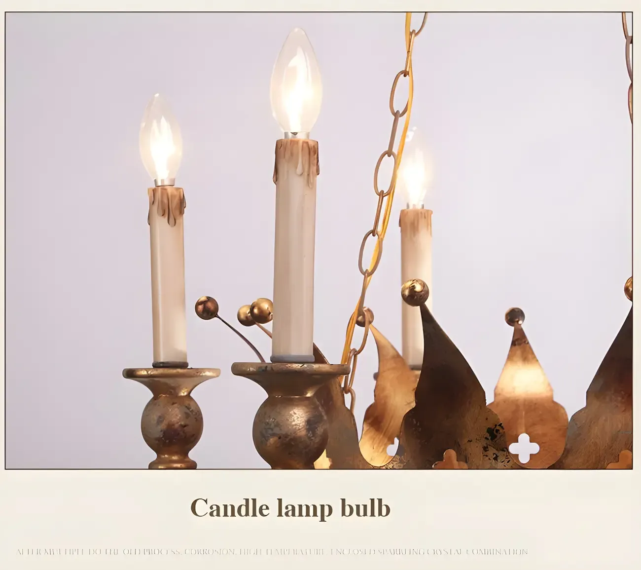 Gold Crown Iron Structure Royal Style Chandelier