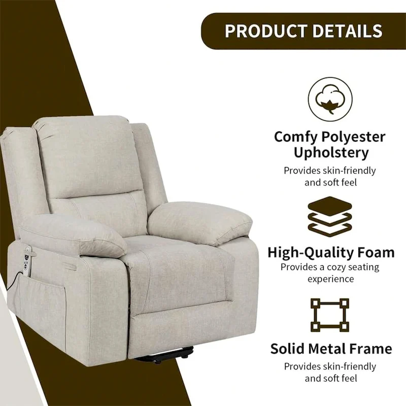 Electric Massage Power Recliner Chair, Multi-function Lifting, Timing