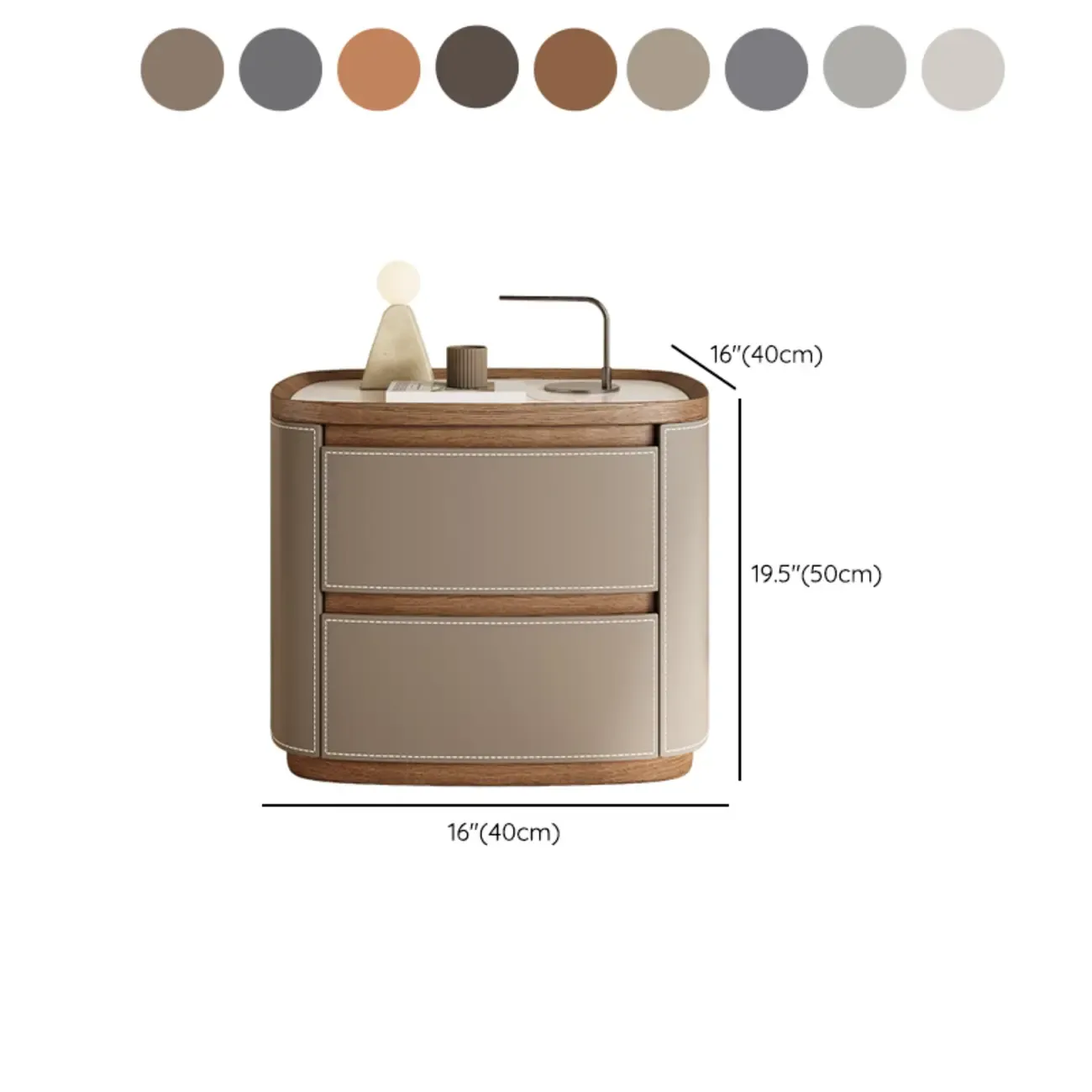 Trendy Low Tray-Top 2 Layer Solid Wood Nightstand