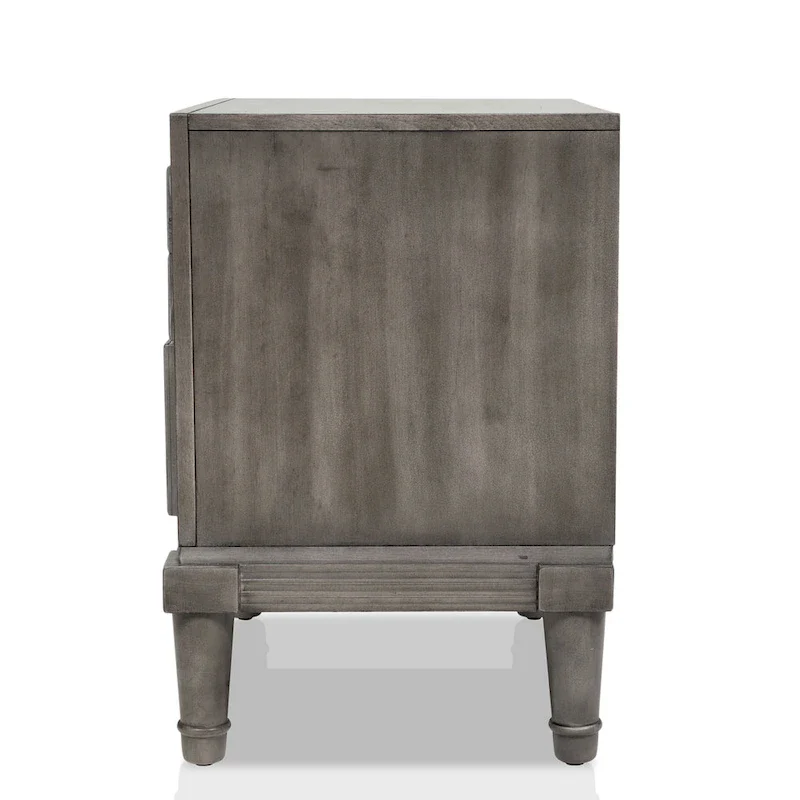 Sultry Grey 3-Drawer Solid Wood Nightstand