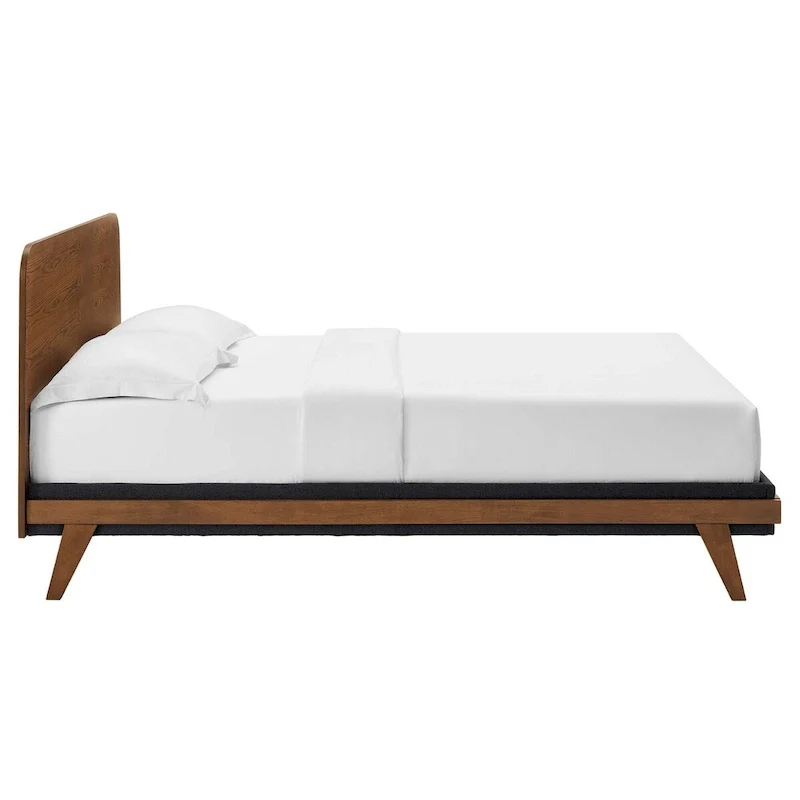 Queen Platform Bed with Wood Grain Finish