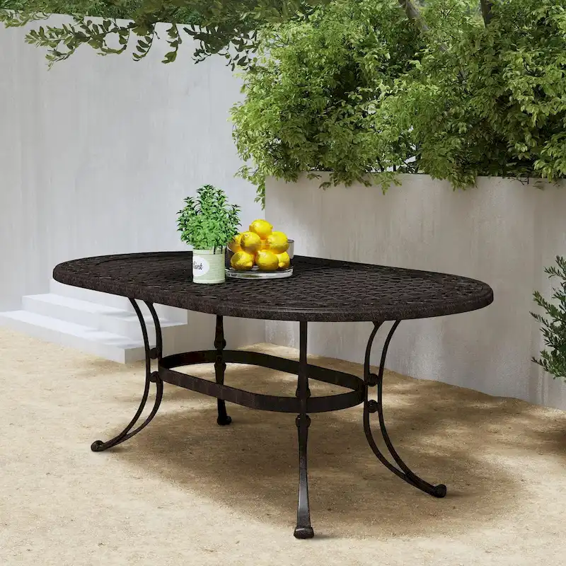 Sanibel 72 Oval Cast Aluminum Outdoor Dining Table by Homestyles
