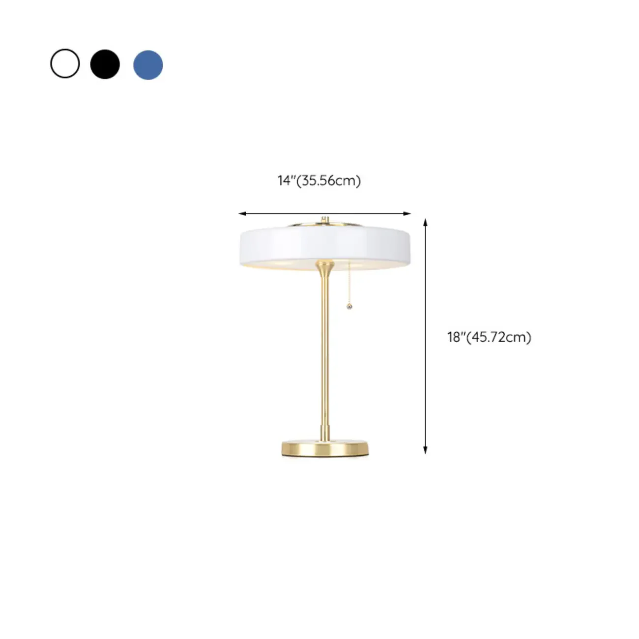 Gold Geometric Bedside Lamp with Pull Chain Switch