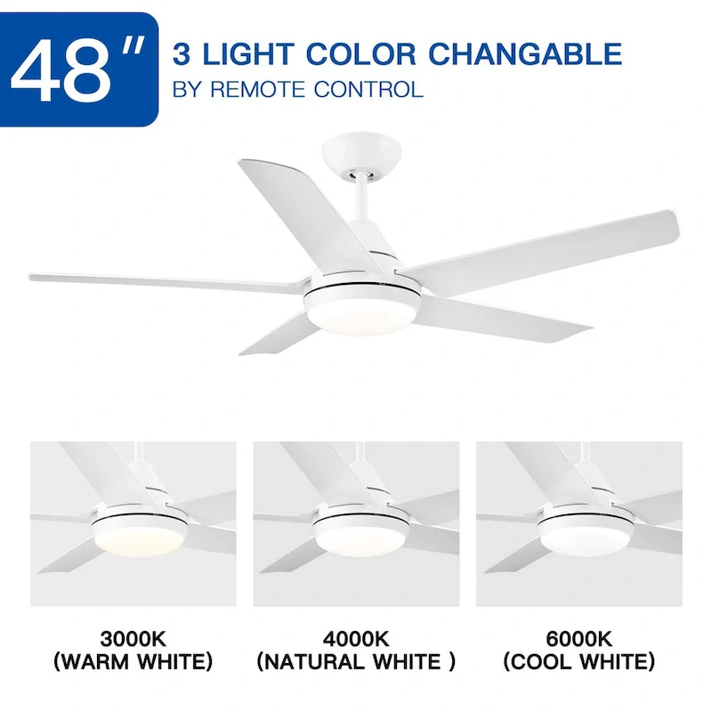 48 In Intergrated LED Ceiling Fan with ABS Blade - 48.00 *48.00 *13.77