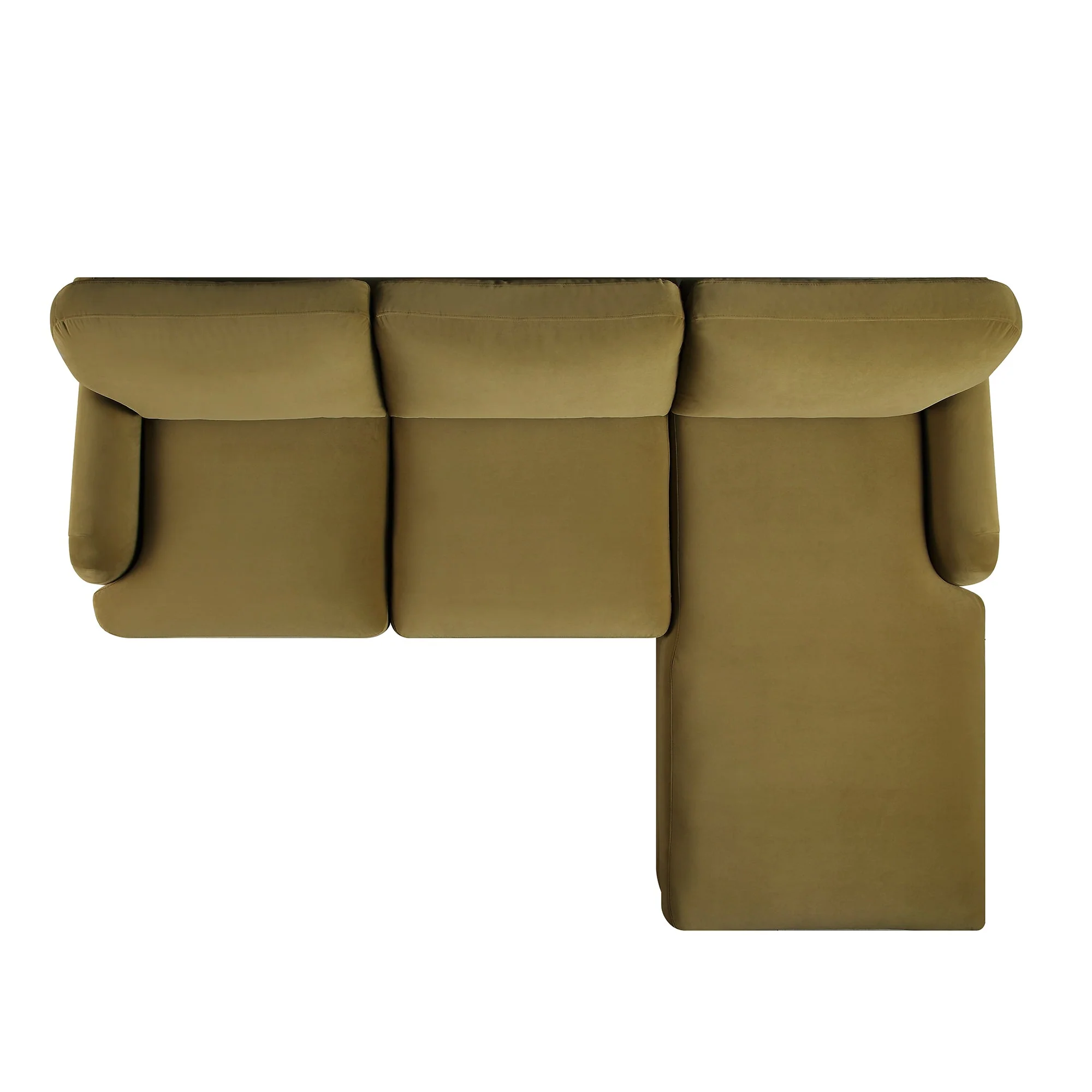 Fudge Velvet Sofa, Grande Chaise Sofa Right Hand Facing