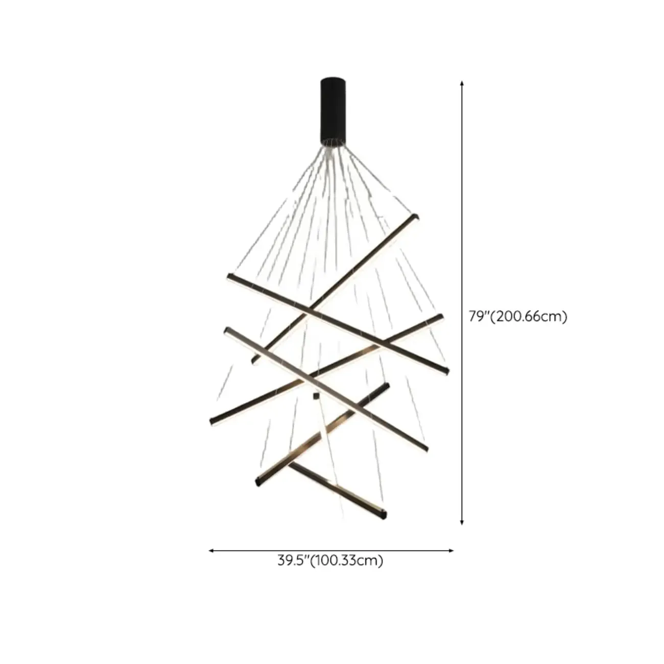Modern Geometric Linear Sputnik Chandelier
