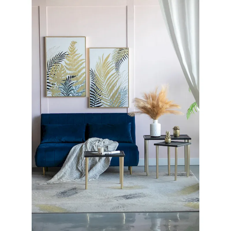 Two Tone Nesting Side Tables - Black/Gold