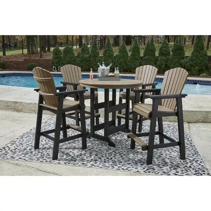 Signature Design by Ashley Fairen Trail Black/Driftwood 5-Piece Outdoor Dining Package - 45.13