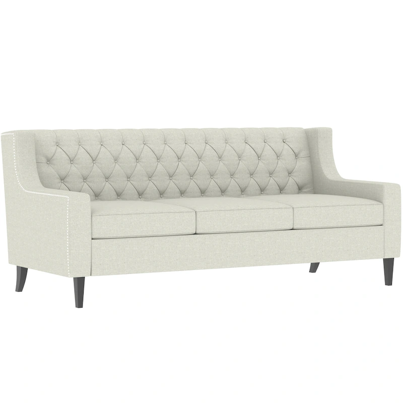 78.75  Polyester 3-Seater Sofa with Tufted Back and Cushions