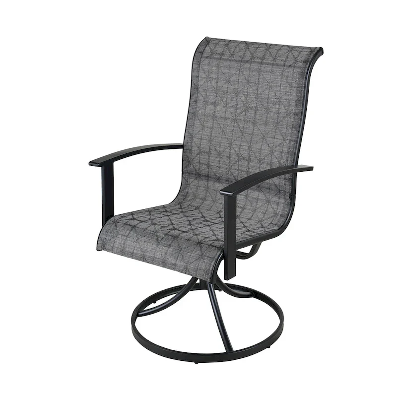 Teslin Iron Frame Swivel Dining Chair (Set of 2)