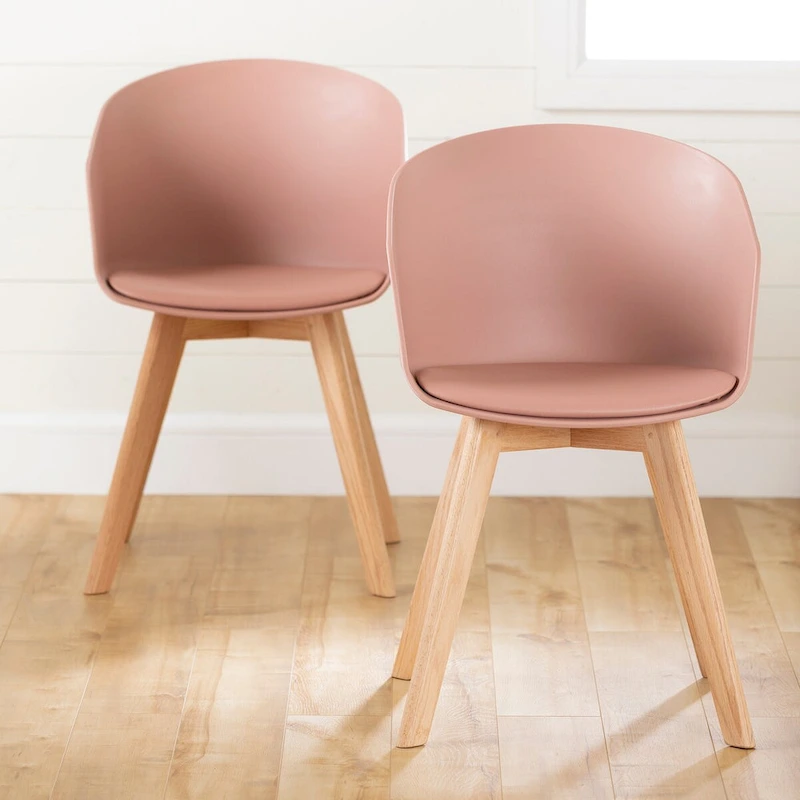 Flam Set of 2 Dinning Chair with Beech Wood Legs