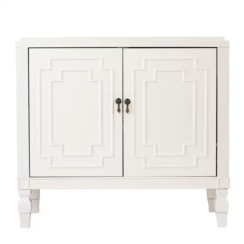 Tropman Antique White Double-Door Accent Cabinet - White - SEI
