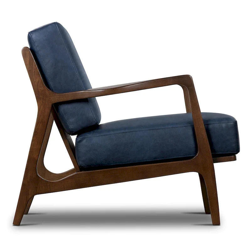 Poly & Bark Verity Leather Lounge Chair - Full Grain Genuine Italian Leather