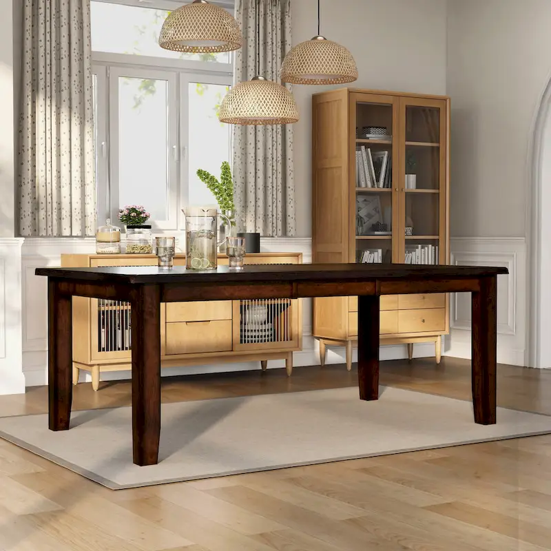 Dark Cherry Expandable Dining Table for 8