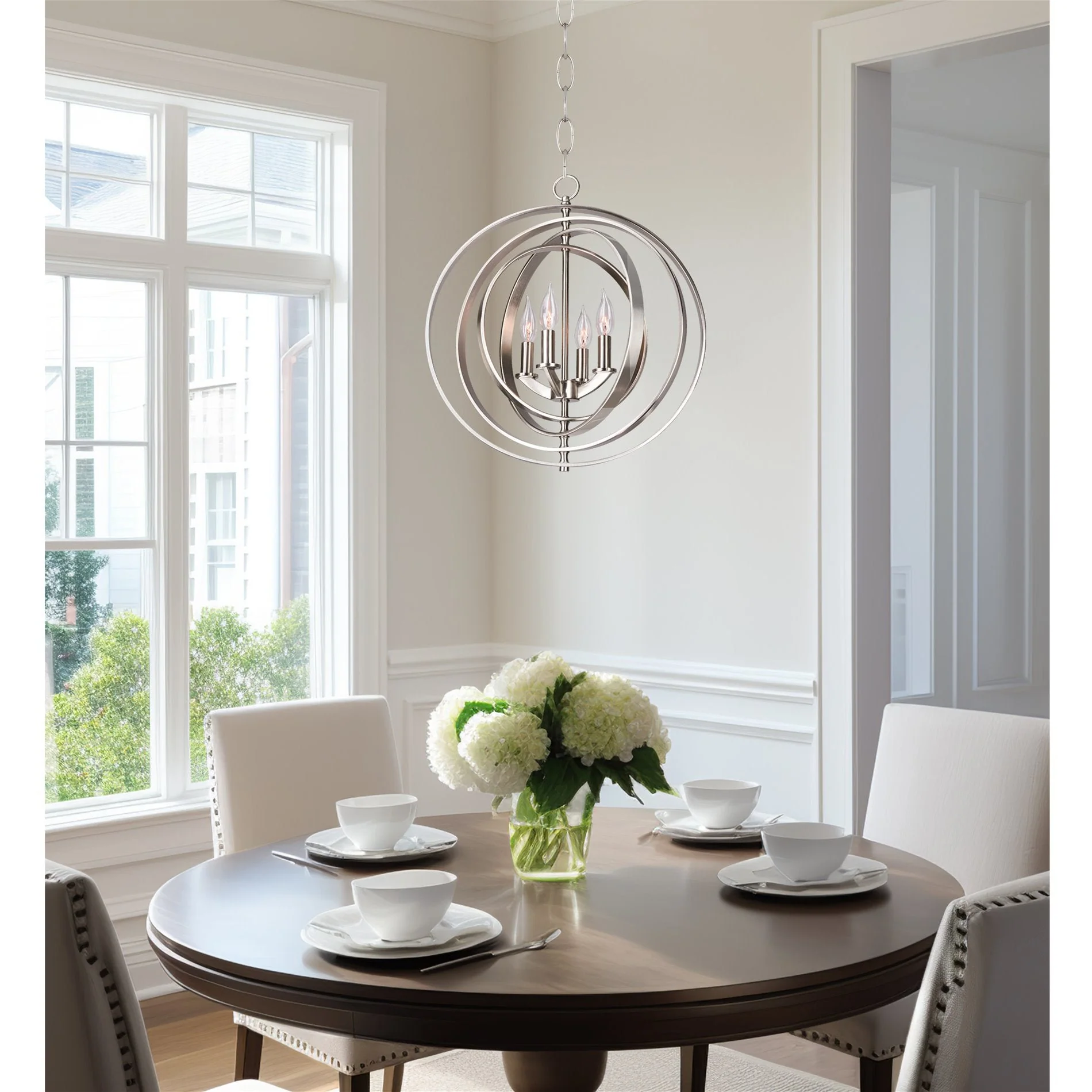 Orbits 21 4-Light Modern Sphere/Orb Chandelier