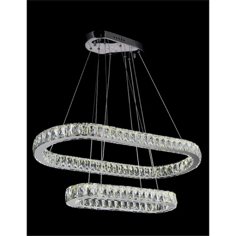 Giuseppe Lighting 5628P34ST2O LED Chandelier Milan Chrome - Exact Size