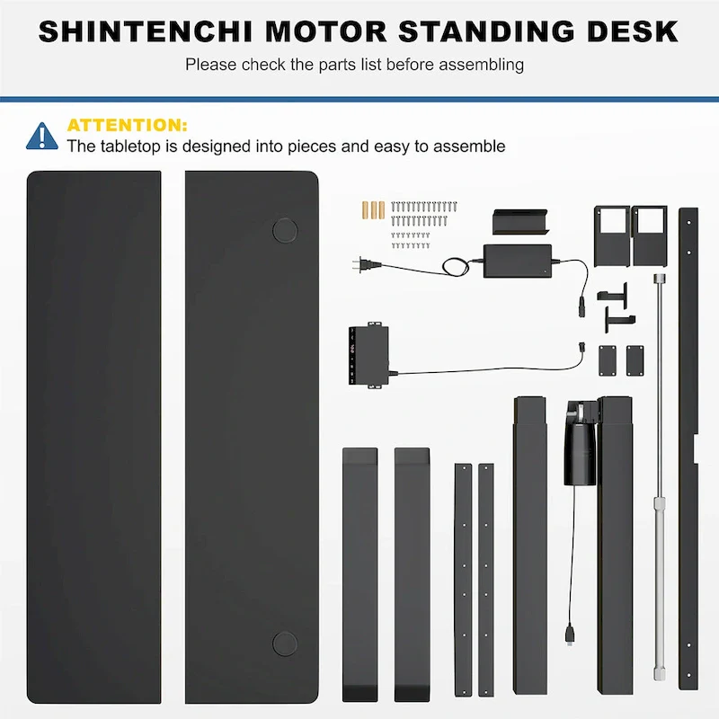Futzca Height Adjustable Electric Standing Desk Sit Stand Computer Stand up Desk with Splice Board