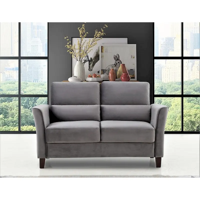 Chole Velvet Loveseat with Gently Curved Arms
