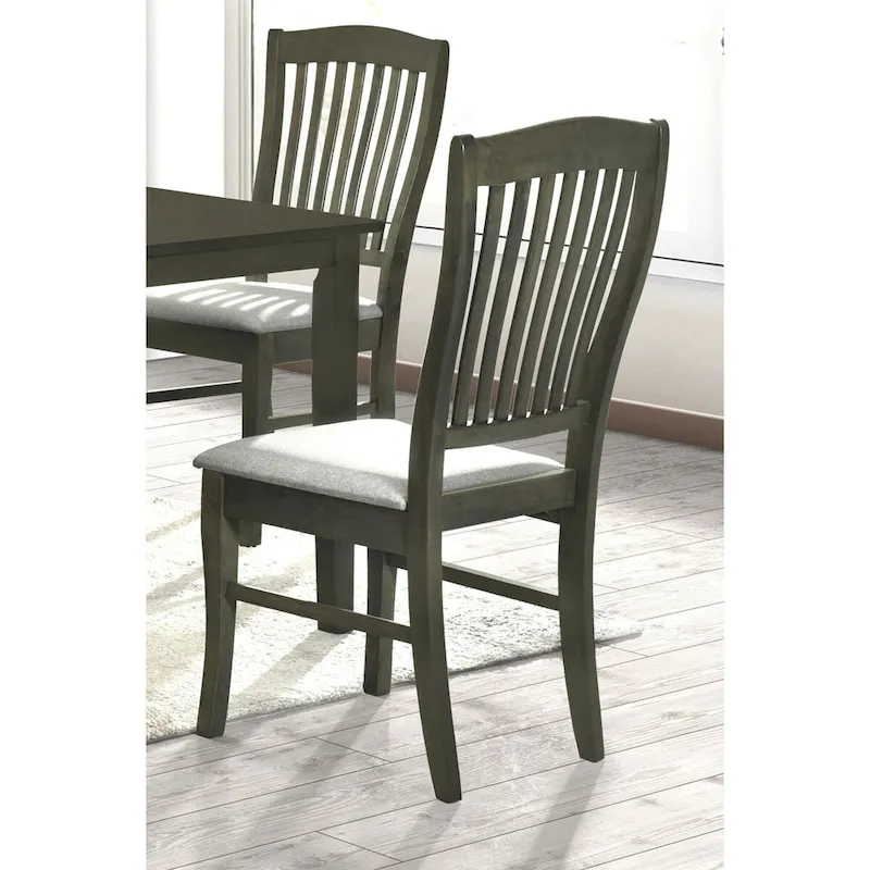 Transitional 5 Piece Upholstered Wood Dining Room Table Set