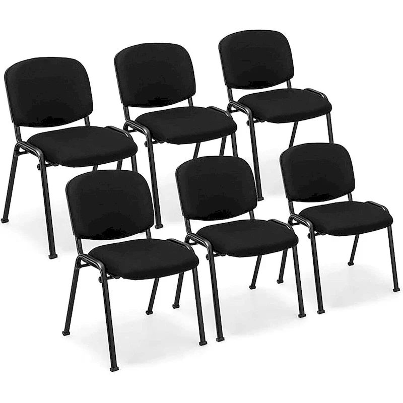 Meeting Room Conference Chair Set w/ Metal Frame & Upholstered Back
