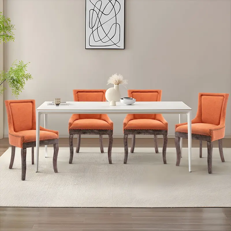 Traditional Tufted Ultra Upholstered Wingback Dining Chair Set of 2