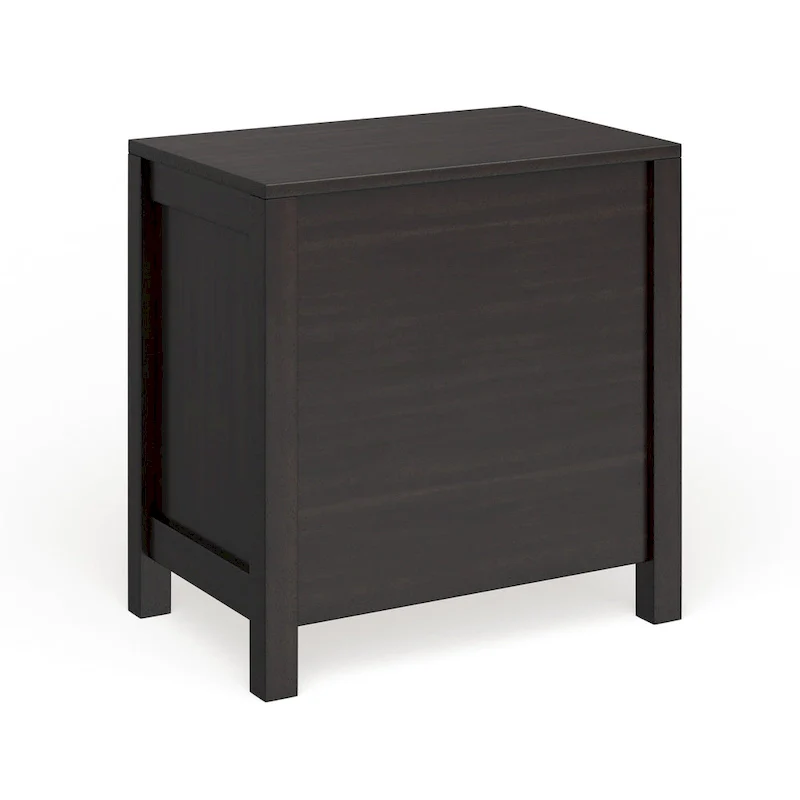 Solid Wood 2-Drawer Nightstand - Light Oak/Espresso/Grey