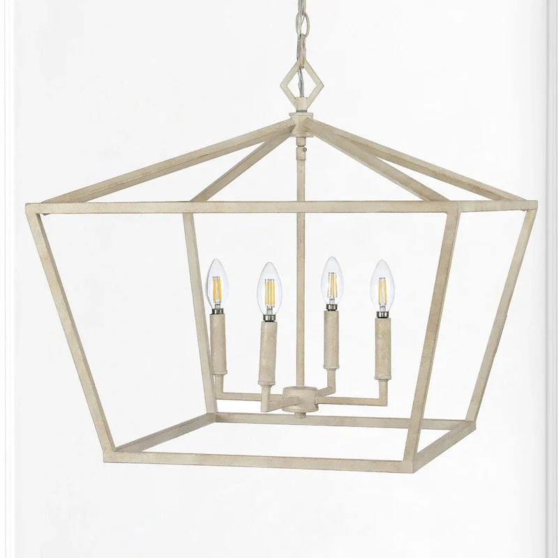 Floyd 4-Light Adjustable Iron Rustic Glam LED Pendant, by JONATHAN Y