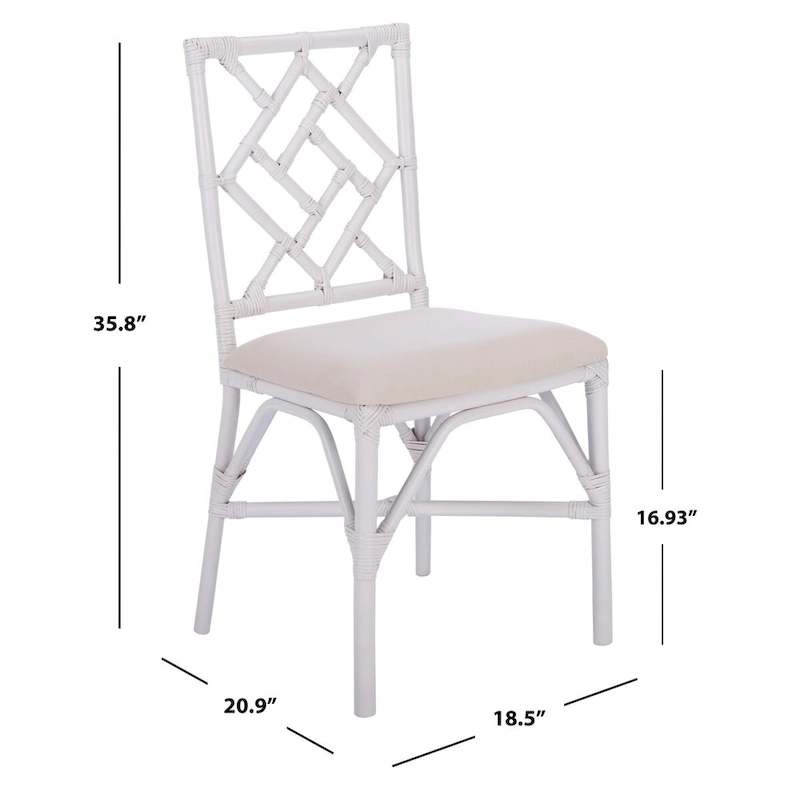 SAFAVIEH Maye Rattan Accent Chair with Cushion (Set of 2) - 18.5  W x 20.9  L x 35.8  H - 19Wx21Dx36H