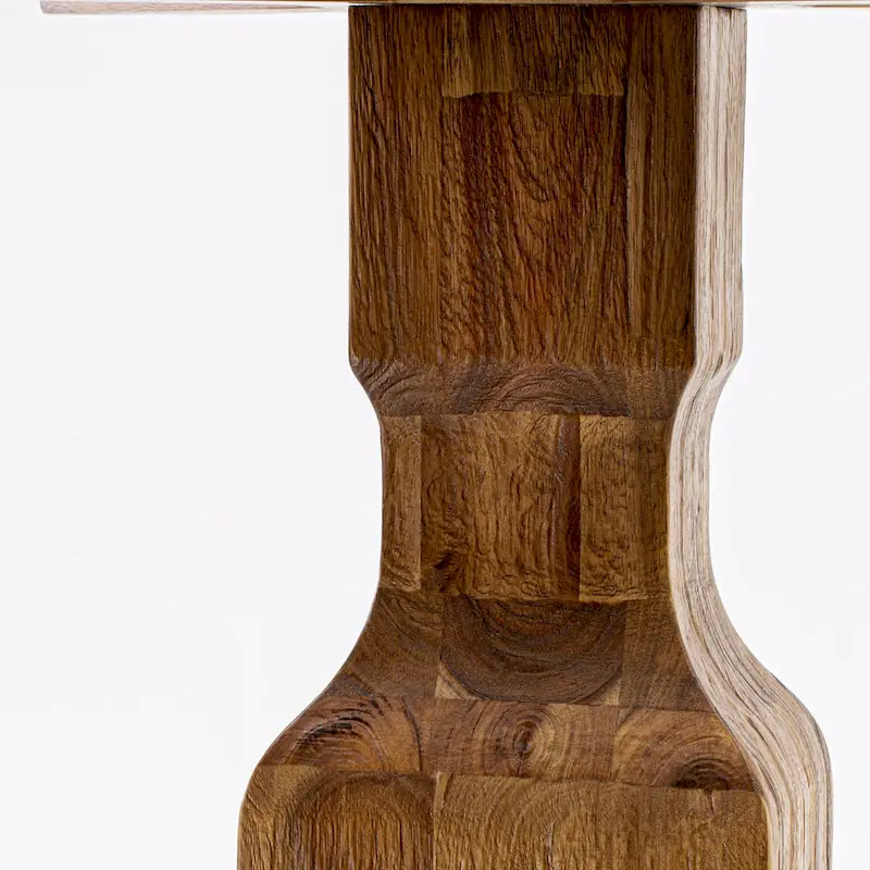 East West Furniture Dining Table Set- a Round Dining Table and Doeskin Parson Chairs, Antique Walnut (Pieces Option)