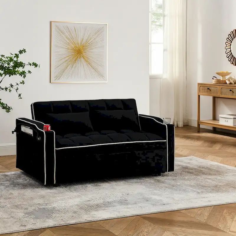 55.51 inch versatile foldable sofa bed in 3 lengths
