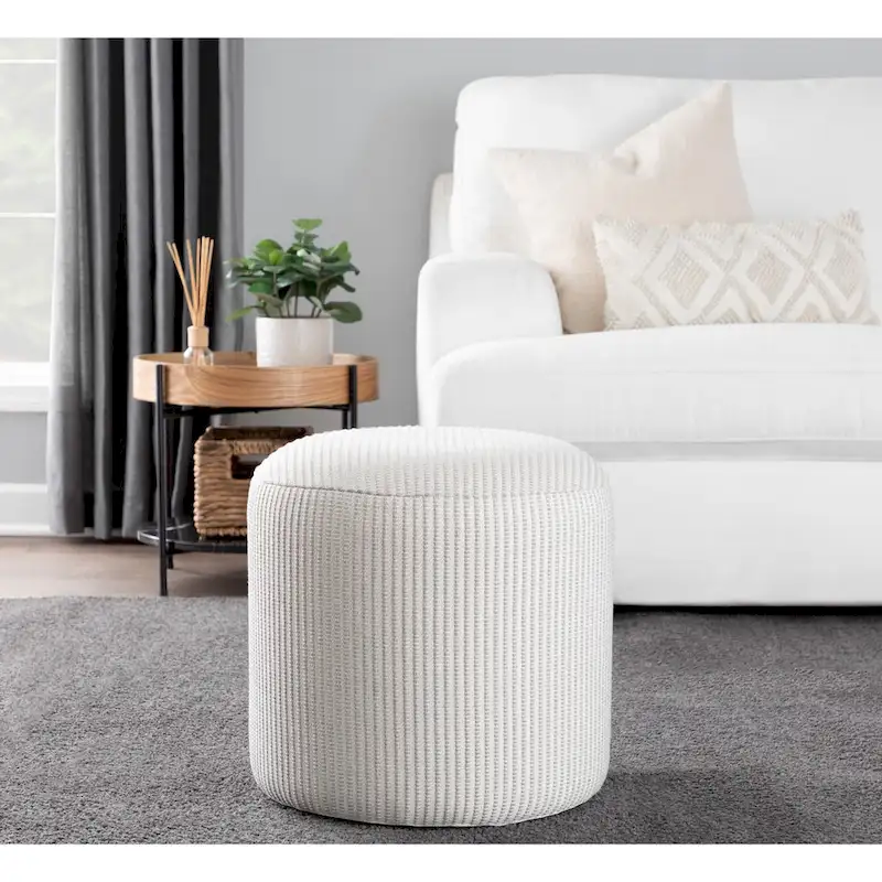 16-Inch Round Soft Footstool