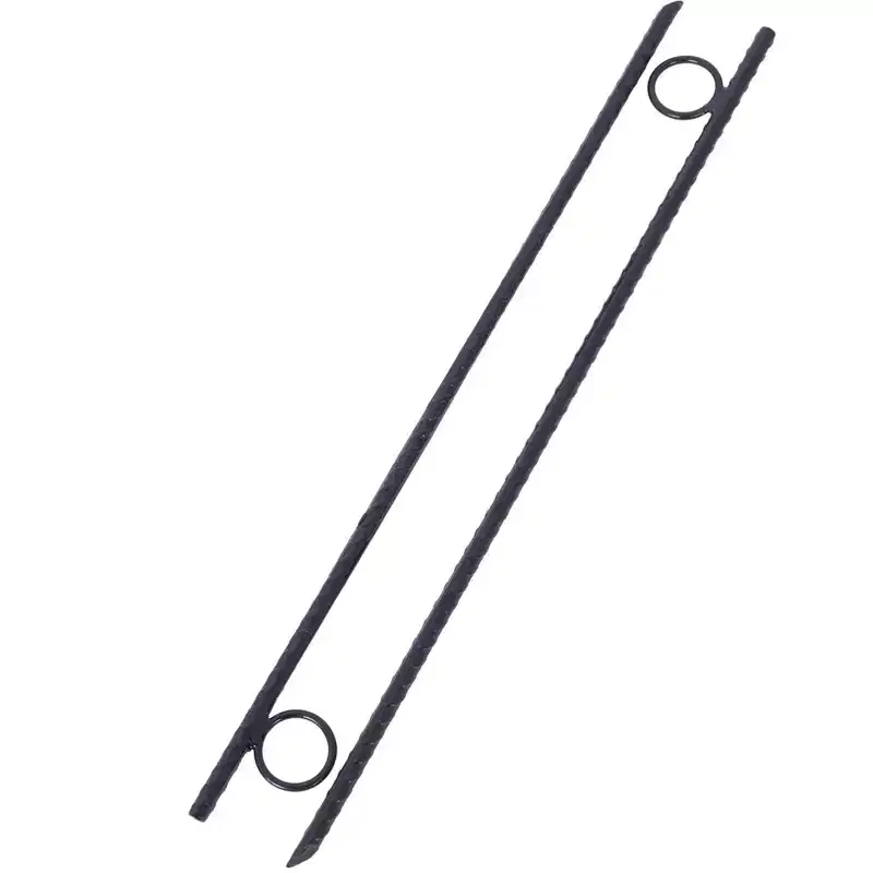 Garden Stakes, Plant Stakes With Heavy-duty 1 Loops, 3/8 Steel, Angled Ends, Non-slip Tent Canopy Ground Stakes For Campsites And Canopies