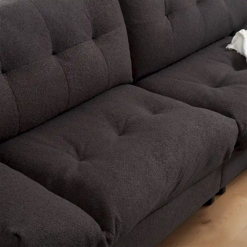 96 Cloud Style Sectional Loveseat Sofa,Modern Velvet Fabric Couches