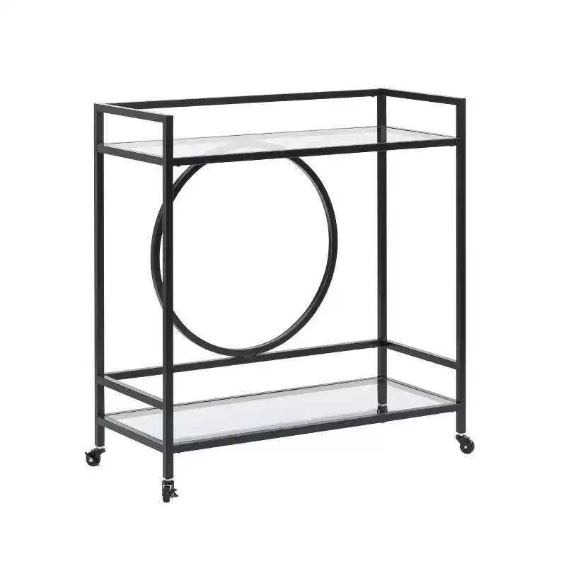 Sauder International Lux Bar Cart with Glass