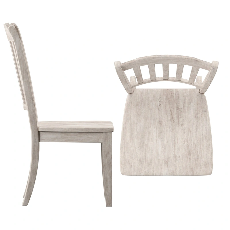 Ronda Slat Back Wood Dining Chairs (Set of 2)