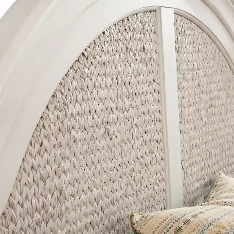 Dove White Woven Seagrass Headboard