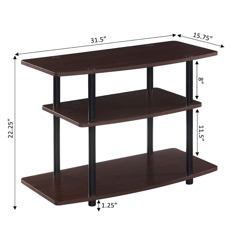 Convenience Concepts Designs2Go No Tools 3 Tier TV Stand