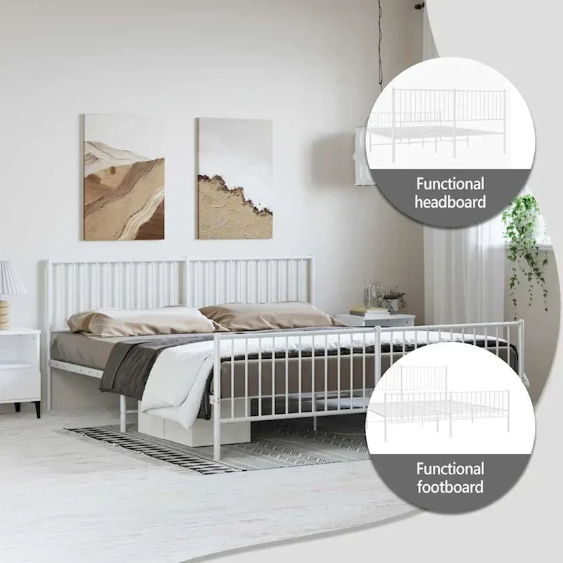 vidaXL Metal Bed Frame, No Mattress