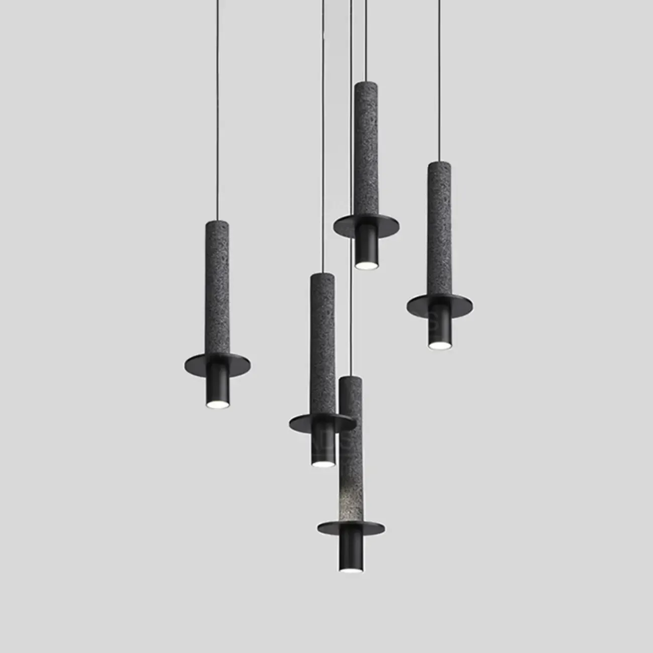 Art Deco Black Stone Geometric Bedroom LED Pendant Light
