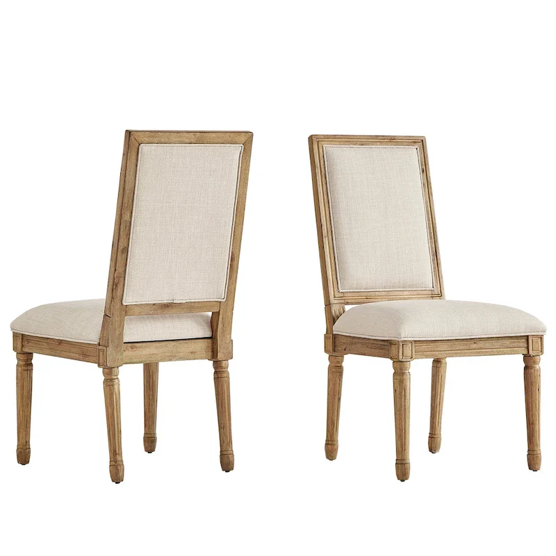 Rectangular Linen Dining Chairs