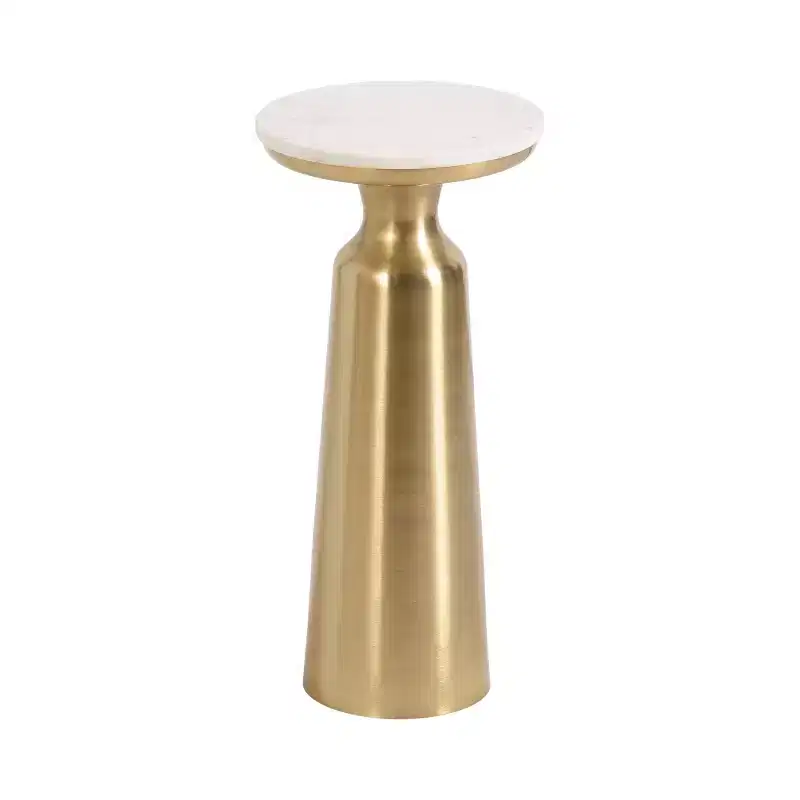 Kate and Laurel Cardina Round Drink Table, 10x10x22, White
