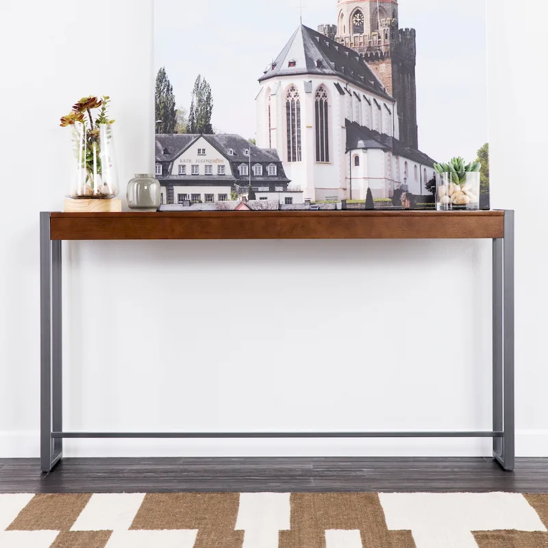 SEI Furniture Macen Modern Narrow Industrial Console Table