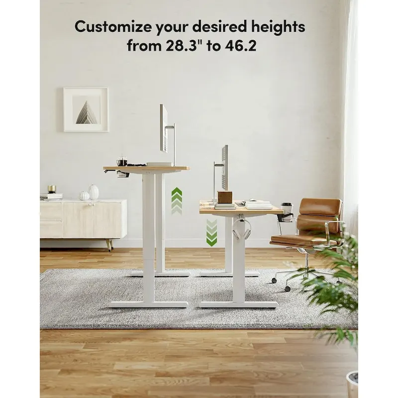 Electric Stand Up Height Adjustable Home Office Table, Sit Stand Desk with Splice Board