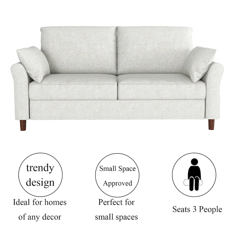Polyester 3-Seat and 2-Seat Sofa with Cushions