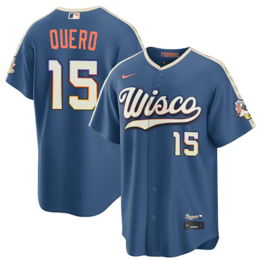Jeferson Quero Milwaukee Brewers Mineral Blue 2026 City Connect Stadium Jersey