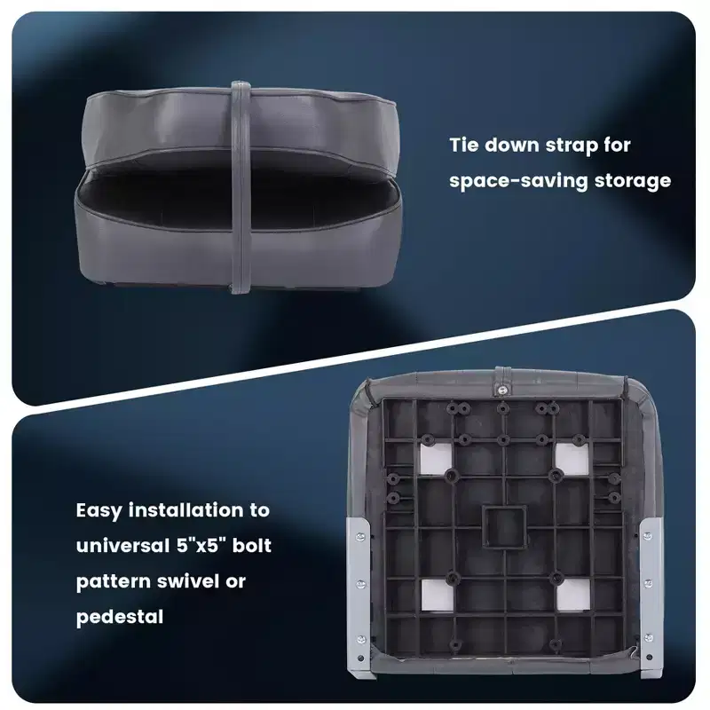 Boat Seats 2 Packs, Folding High Back Fishing Waterproof Pontoon Boat Seat, Boat Chairs with Stainless Steel Screws, Thickened Cushion