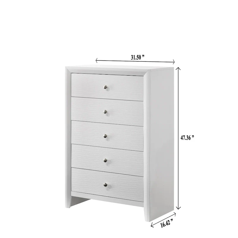 Sim 4 Piece White Panel Bedroom Set